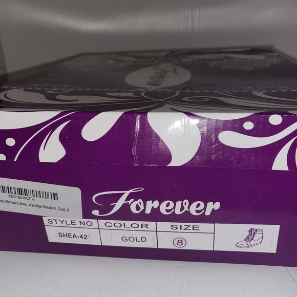 Gold Metalic Snake print wedge sneaker - Picture 6 of 6